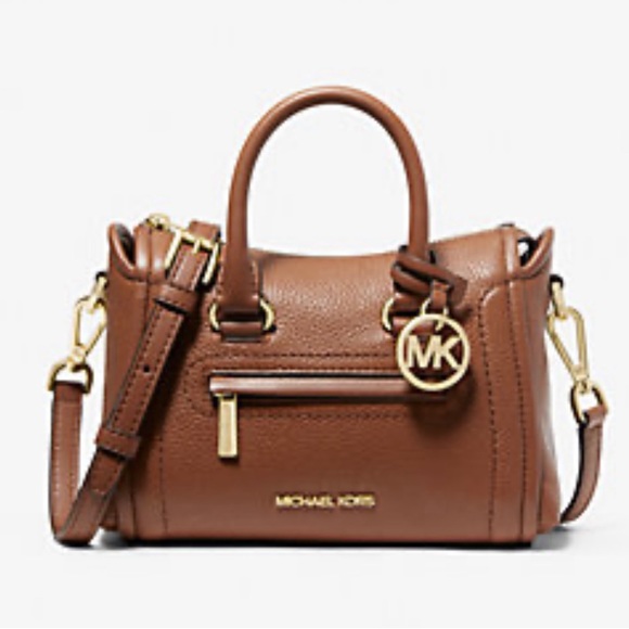 MICHAEL KORS CARINE EXTRA-SMALL PEBBLED LEATHER SATCHEL - Picture 1 of 8